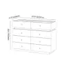 Picture of Modern 120 cm Tempered Glass Top 8-Drawer White Dresser with LED and Jewelry Trays