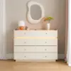 Picture of Modern 120 cm Tempered Glass Top 8-Drawer White Dresser with LED and Jewelry Trays