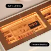 Picture of Modern 120 cm Tempered Glass Top 8-Drawer White Dresser with LED and Jewelry Trays