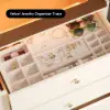 Picture of Modern 120 cm Tempered Glass Top 8-Drawer White Dresser with LED and Jewelry Trays