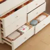 Picture of Modern 120 cm Tempered Glass Top 8-Drawer White Dresser with LED and Jewelry Trays