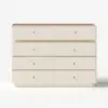 Picture of Modern 120 cm Tempered Glass Top 8-Drawer White Dresser with LED and Jewelry Trays