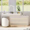 Lumio White Rotating Lighted Makeup Vanity with Charging Station & Mirror