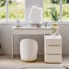 Lumio White Rotating Lighted Makeup Vanity with Charging Station & Mirror