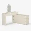 Lumio White Rotating Lighted Makeup Vanity with Charging Station & Mirror