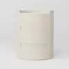 Modern white bedside tables with 3-drawer marble and leather