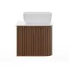 800mm Fluted Floating Bathroom Vanity with Single Basin Sintered Stone Top – Walnut
