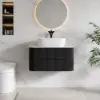 Picture of 800mm Fluted Floating Bathroom Vanity with Single Basin Sintered Stone Top – Black