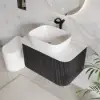 Picture of 800mm Fluted Floating Bathroom Vanity with Single Basin Sintered Stone Top – Black