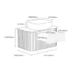 Picture of 800mm Fluted Floating Bathroom Vanity with Single Basin Sintered Stone Top – Black