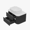 Picture of 800mm Fluted Floating Bathroom Vanity with Single Basin Sintered Stone Top – Black
