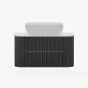 Picture of 800mm Fluted Floating Bathroom Vanity with Single Basin Sintered Stone Top – Black