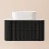 Picture of 800mm Fluted Floating Bathroom Vanity with Single Basin Sintered Stone Top – Black