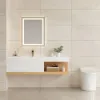 150 cm Modern Floating Bathroom Vanity Set With Single Basin Wall-Mount White & Natural