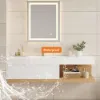 150 cm Modern Floating Bathroom Vanity Set With Single Basin Wall-Mount White & Natural