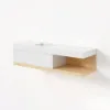 150 cm Modern Floating Bathroom Vanity Set With Single Basin Wall-Mount White & Natural