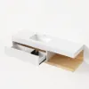 150 cm Modern Floating Bathroom Vanity Set With Single Basin Wall-Mount White & Natural
