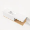 150 cm Modern Floating Bathroom Vanity Set With Single Basin Wall-Mount White & Natural