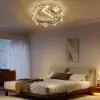Walnut Queen Size Wood Platform Bed with Headboard and Floating Smart Nightstands