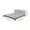 Walnut Queen Size Wood Platform Bed with Headboard and Floating Smart Nightstands