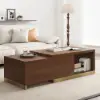 Mordel Glossy Walnut Extendable TV Stand & Coffee Table Set