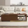 Mordel Glossy Walnut Extendable TV Stand & Coffee Table Set