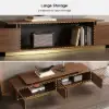 Mordel Glossy Walnut Extendable TV Stand & Coffee Table Set