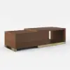 Mordel Glossy Walnut Extendable TV Stand & Coffee Table Set