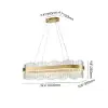 1000mm Crystina Modern LED Crystal Kitchen Island Light with Remote Control