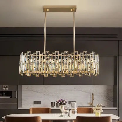 Clyvra 80 cm Modern Crystal Glod Ceiling Lights with Adjustable Height and Brightness