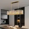 Clyvra 100 cm Modern Crystal Glod Ceiling Lights with Adjustable Height and Brightness
