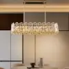Clyvra 100 cm Modern Crystal Glod Ceiling Lights with Adjustable Height and Brightness