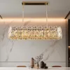 Clyvra 100 cm Modern Crystal Glod Ceiling Lights with Adjustable Height and Brightness