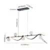 LED Linear Kitchen Island Light – 6-Light Dimmable Black Fixture with Glass Globe Shades