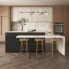 LED Linear Kitchen Island Light – 6-Light Dimmable Black Fixture with Glass Globe Shades
