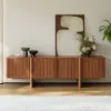 Lineva 200 cm Walnut Solid Wood Fluted TV Stand
