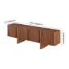 Lineva 200 cm Walnut Solid Wood Fluted TV Stand