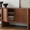 Lineva 200 cm Walnut Solid Wood Fluted TV Stand