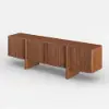 Lineva 200 cm Walnut Solid Wood Fluted TV Stand