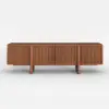 Lineva 200 cm Walnut Solid Wood Fluted TV Stand