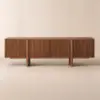 Lineva 200 cm Walnut Solid Wood Fluted TV Stand