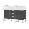 Aro 47" Freestanding Double Bathroom Vanity with Sink, Sintered Stone Top – Black – AUD-H1801