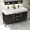 Aro 47" Freestanding Double Bathroom Vanity with Sink, Sintered Stone Top – Black – AUD-H1801