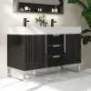 Aro 47" Freestanding Double Bathroom Vanity with Sink, Sintered Stone Top – Black – AUD-H1801