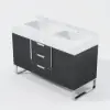 Aro 47" Freestanding Double Bathroom Vanity with Sink, Sintered Stone Top – Black – AUD-H1801