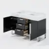 Aro 47" Freestanding Double Bathroom Vanity with Sink, Sintered Stone Top – Black – AUD-H1801
