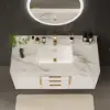 Aro 120 cm Floating Single Bathroom Vanity with Sink, Sintered Stone Top