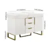 Aro 47" Freestanding Double Bathroom Vanity with Sink, Sintered Stone Top – Brushed Gold