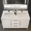 Aro 47" Freestanding Double Bathroom Vanity with Sink, Sintered Stone Top – White