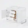 Aro 47" Freestanding Double Bathroom Vanity with Sink, Sintered Stone Top – White